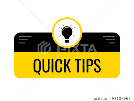 Quick tips with light bulb expert hint badge vector icon. Quick tips with light bulb expert hint badge vector icon. 91107962