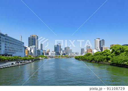 大阪　天満橋　都市風景 91108729