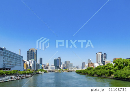 大阪　天満橋　都市風景 91108732