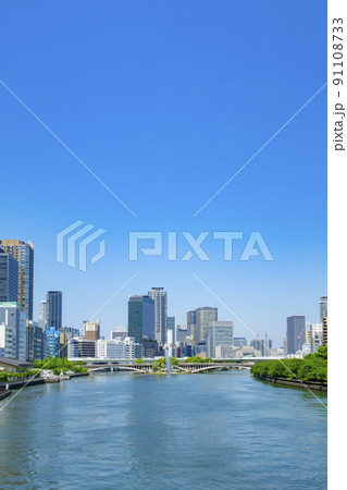 大阪　天満橋　都市風景 91108733