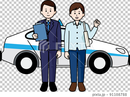 教習所の教官と男性の教習生 教習所の教官と男性の教習生 91108788