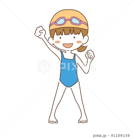 ベクター素材　スクール水着　女の子 91109139