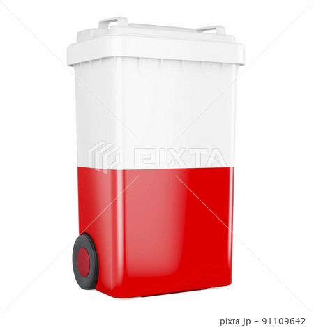 Waste container with Polish flag, 3D rendering 91109642