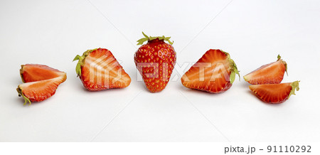 Strawberries isolated on white background. Front view. Strawberries isolated on white background. Front view. 91110292