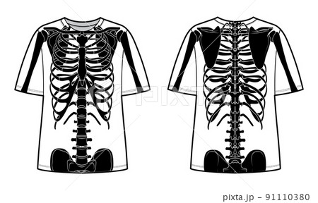 Skeleton costume Human bones on t-shirts front back view men women, children for Halloween, festivals for Day of the Skeleton costume Human bones on t-shirts front back view men women, children for Halloween, festivals for Day of the 91110380