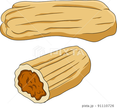 Delicious sweets and desserts. Hand drawn colorful illustration of traditional desserts Delicious sweets and desserts. Hand drawn colorful illustration of traditional desserts 91110726