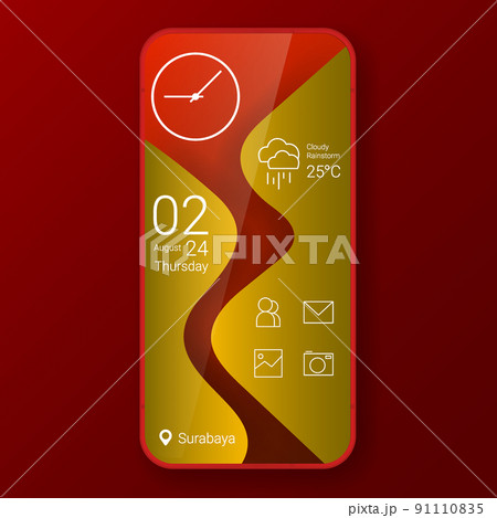 elegant gold red home screen user interface widget style elegant gold red home screen user interface widget style 91110835