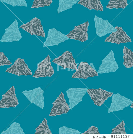 Mountain peak engraved seamless pattern. Vintage background rock landscape in hand drawn style. Mountain peak engraved seamless pattern. Vintage background rock landscape in hand drawn style. 91111157