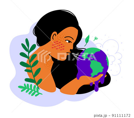 Global warming - colorful flat design style illustration 91111172