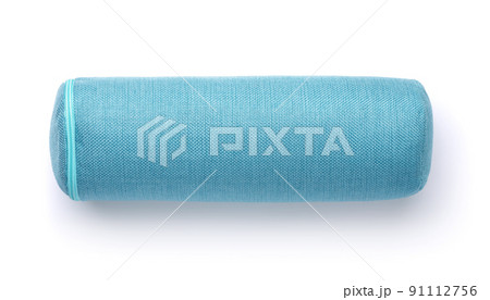 Top view of blue cervical neck roll pillow Top view of blue cervical neck roll pillow 91112756