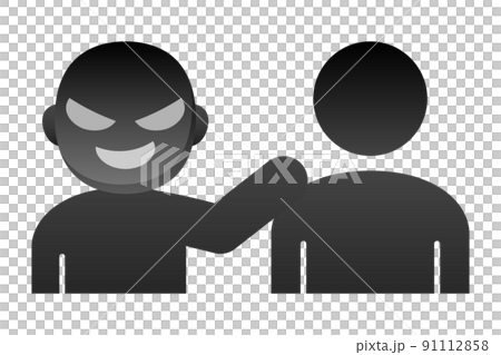 A person who touches another person's shoulder with a bad face 91112858