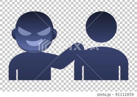 A person who touches another person's shoulder with a bad face 91112859