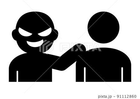 悪い顔で他人の肩に触れる人 悪い顔で他人の肩に触れる人 91112860