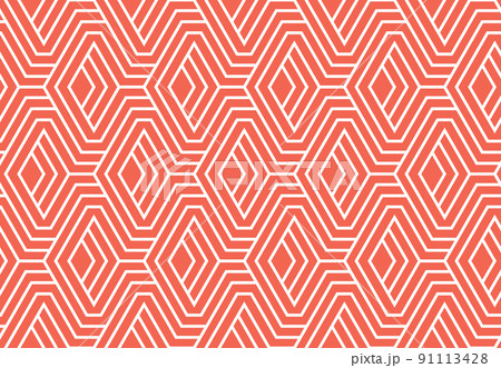 Abstract geometric pattern. A seamless background. White and pink ornament. Graphic modern pattern. Simple lattice graphic design Abstract geometric pattern. A seamless background. White and pink ornament. Graphic modern pattern. Simple lattice graphic design 91113428