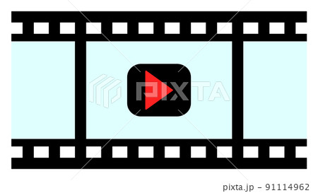 動画や映画の映像を再生するアイコン 91114962