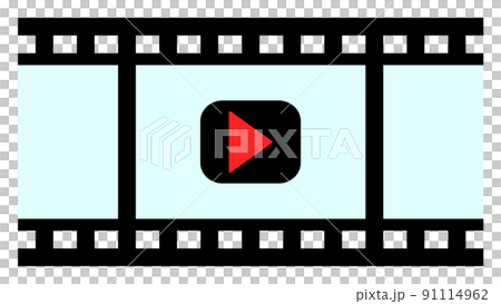 動画や映画の映像を再生するアイコン 91114962