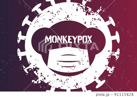 Monkeypox outbreak. 2022. Template for background, banner, poster with text inscription. Vector 91115828