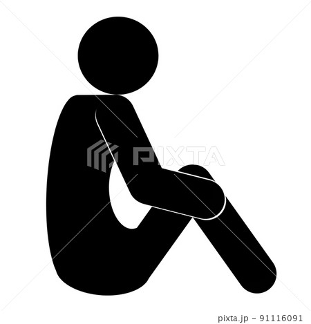 体育座りの棒人間 体育座りの棒人間 91116091