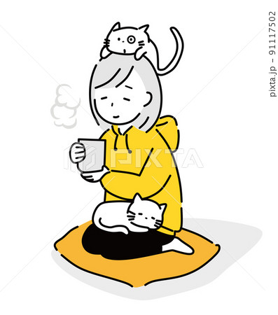 のんびり休む女性　ストレスフリー 91117502