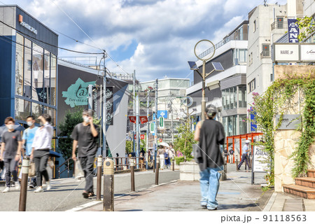 東京渋谷の都市風景　渋谷キャットストリート 91118563