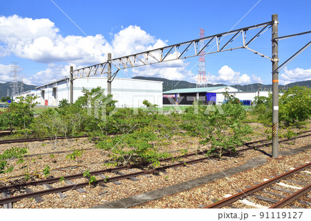 2021年夏。赤穂線の西大寺駅から播州赤穂間の車窓からの風景 2021年夏。赤穂線の西大寺駅から播州赤穂間の車窓からの風景 91119127