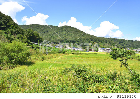 2021年夏。赤穂線の西大寺駅から播州赤穂間の車窓からの風景 2021年夏。赤穂線の西大寺駅から播州赤穂間の車窓からの風景 91119150