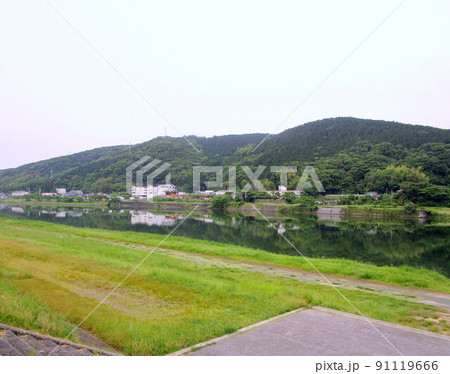 梅雨の鹿児島県薩摩川内市、川内川周辺 91119666