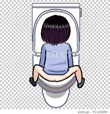 後ろ向きでトイレに座る子ども トイレトレーニングのイラスト素材のイラスト素材 後ろ向きでトイレに座る子ども トイレトレーニングのイラスト素材のイラスト素材