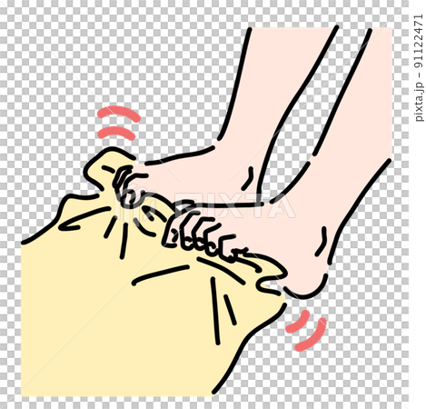 通過用腳趾抓住毛巾來加強手指力量的訓練 91122471