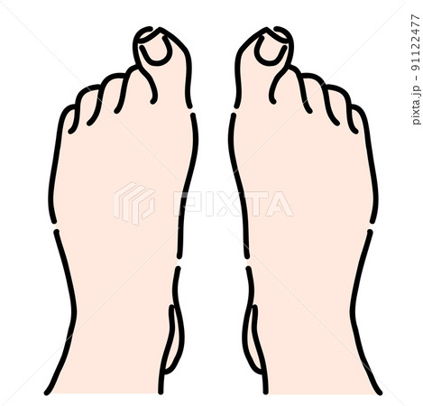 足の指を動かしてストレッチをしているイラスト 91122477