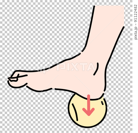 拉伸以用網球刺激腳底並增加腳趾的力量 91122482