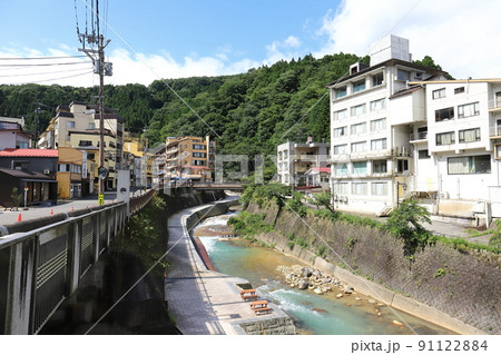 福島 福島市 土湯温泉の街並み 福島 福島市 土湯温泉の街並み 91122884