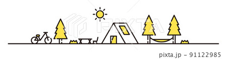キャンプ　イラスト 91122985
