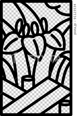 線描 mini Hanafuda iris Yatsuhashi Moriwaka Satsuki May iris Yatsuhashi 91123534