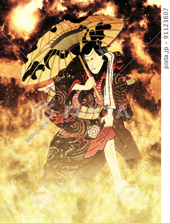 浮世絵　歌舞伎役者　その104　炎バージョン 91123607