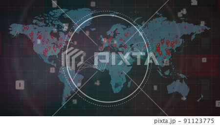 Image of dna strand over world map Image of dna strand over world map 91123775