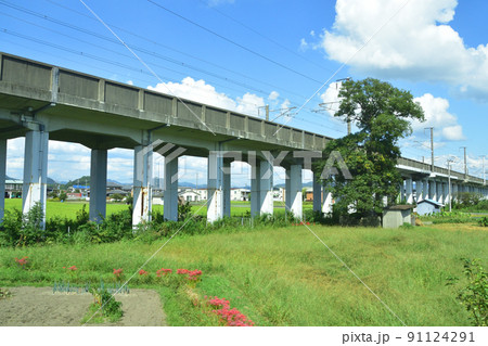 2021年。山陽本線の相生駅から姫路駅間の車窓からの風景 91124291