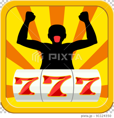 スロットのスリーセブンを揃えた男のアイコン スロットのスリーセブンを揃えた男のアイコン 91124350