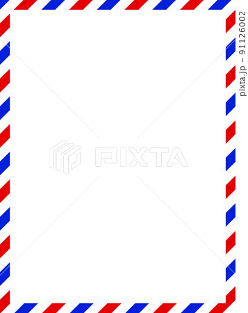 エアメール風フレーム背景 縦のイラスト素材