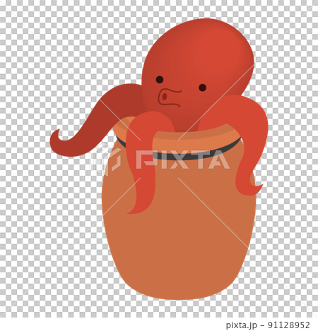 章魚陷阱和章魚的插圖 91128952