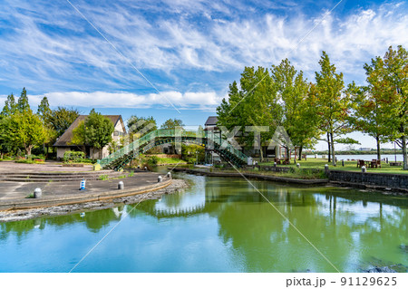 岐阜県海津市　初秋の木曽三川公園アクアワールド水郷パークセンター 91129625