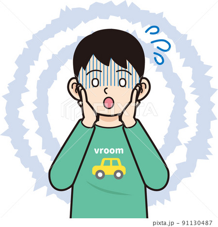 焦る男の子 輪郭線あり 焦る男の子 輪郭線あり 91130487