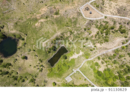 洞爺 西山山麓火口を空撮(第1,2展望台周辺) 洞爺 西山山麓火口を空撮(第1,2展望台周辺) 91130629