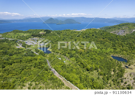 洞爺 西山山麓火口を空撮 91130634