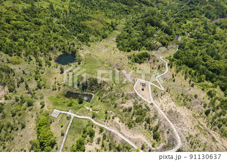 洞爺 西山山麓火口を空撮（第1,2展望台周辺） 91130637