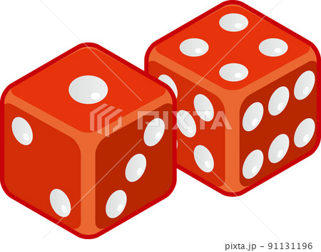 赤い色をしたサイコロのイメージイラスト 91131196