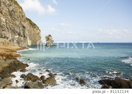 硫黄島東温泉から見る海 91132134