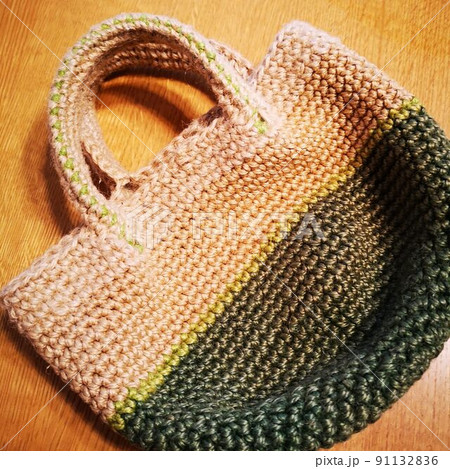 麻ひもバック　手作り 91132836