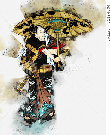 浮世絵　歌舞伎役者　その106　水彩バージョン 91134004