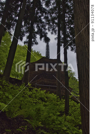 安楽寺　八角三重塔 　別所温泉　長野県上田市 91134078